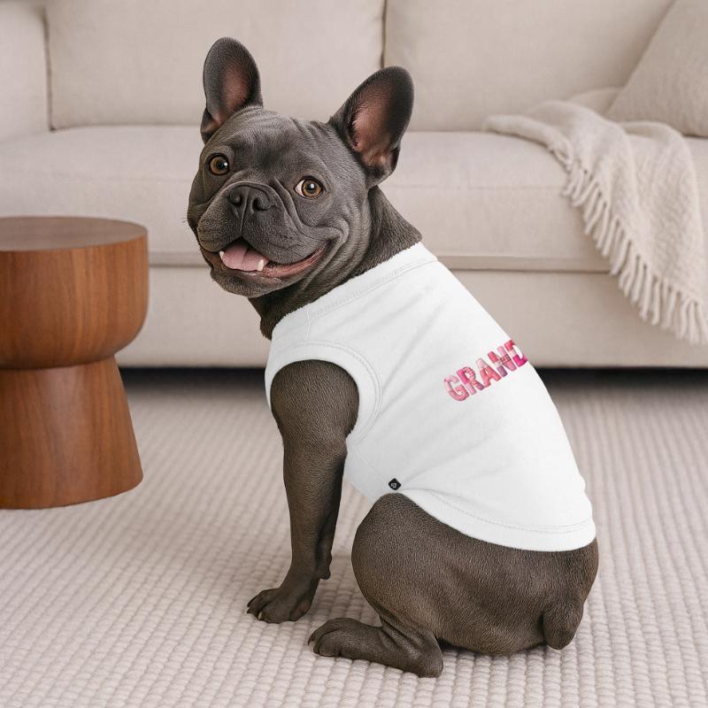 Großmutter Pink Plaid Buchstaben Patchwork Premium Organic Hunde-T-Shirt