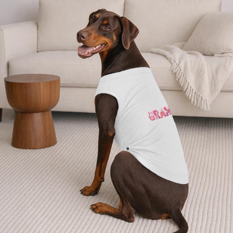 Großmutter Pink Plaid Buchstaben Patchwork Premium Organic Hunde-T-Shirt