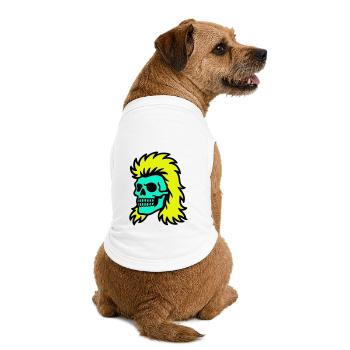 Mullet Skull - Premium Organic Dog T-Shirt - white - Back