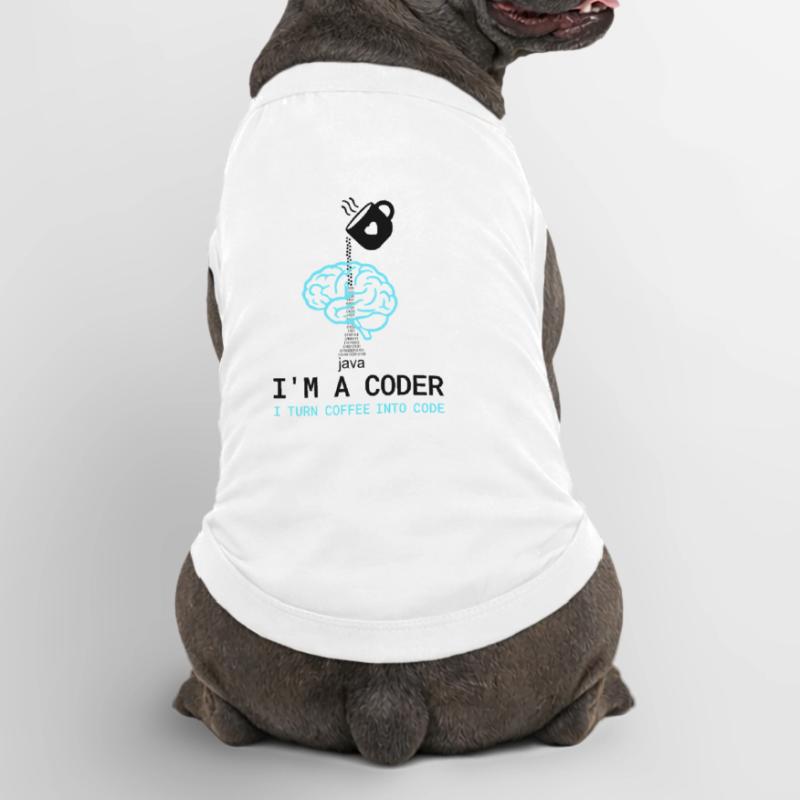 Coder T-Shirt: Coffee into Code – Nerdy Programmie Premium Organic Hunde-T-Shirt
