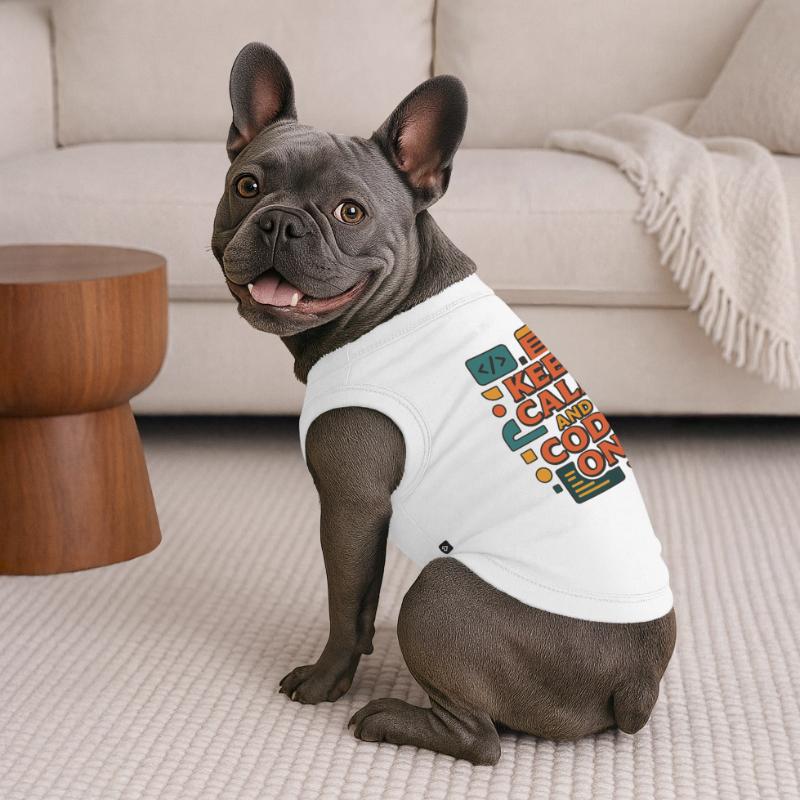 Keep Calm and Code On – Funny Coder Shirt Premium Organic Dog T-Shirt