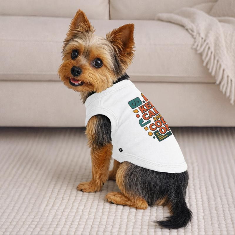 Keep Calm and Code On – Funny Coder Shirt Premium Organic Dog T-Shirt