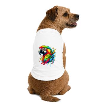 Papagei - Premium Organic Hunde-T-Shirt - Weiß - Hinten