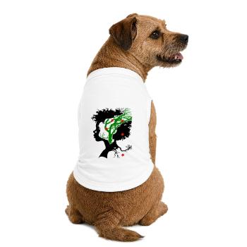 Arbre abstrait avec des fleurs - T-shirt bio premium pour chien - blanc - Dos