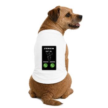 Jesus ruft an - Premium Organic Hunde-T-Shirt - Weiß - Hinten