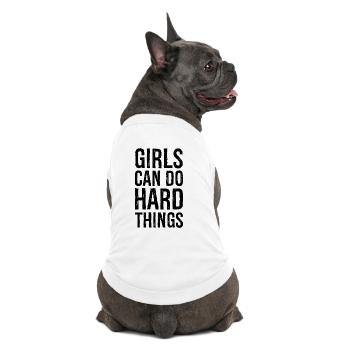 Mädchen können harte Dinge tun - Premium Organic Hunde-T-Shirt - Weiß - Hinten