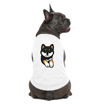 Cute and Funny Shiba Inu Dog - Premium Organic Dog T-Shirt - white - Back
