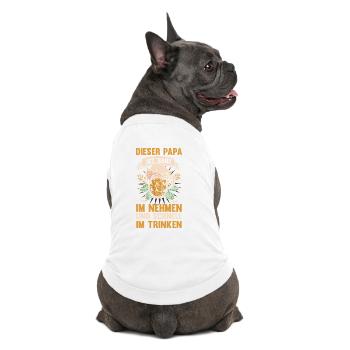 Bier Vater Vatertag Papa - Premium Organic Hunde-T-Shirt - Weiß - Hinten