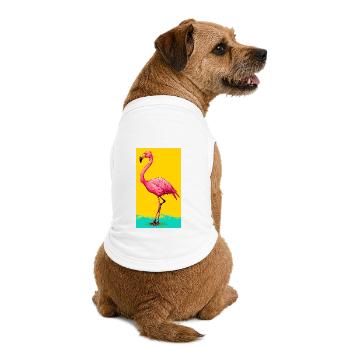 Flamingo - Premium Organic Hunde-T-Shirt - Weiß - Hinten