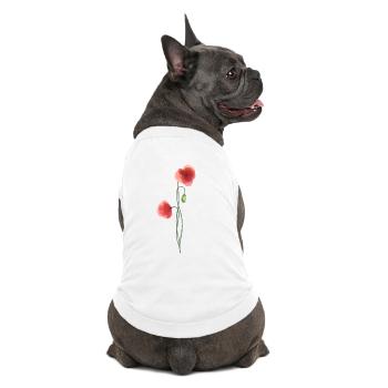 Flower: red poppy - Premium Organic Dog T-Shirt - white - Back