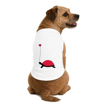 Turtle with heart balloon - Premium Organic Dog T-Shirt - white - Back
