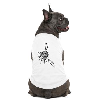 Stricken, Handarbeiten, Stricknadeln Wolle - Premium Organic Hunde-T-Shirt - Weiß - Hinten