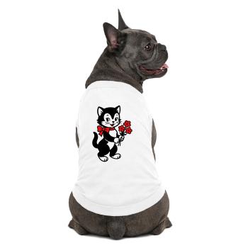 Chat noir avec ruban rouge - T-shirt bio premium pour chien - blanc - Dos