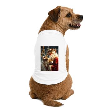 Winterliche Umarmung des Weihnachtsmanns und der Rentiere - Premium Organic Hunde-T-Shirt - Weiß - Hinten