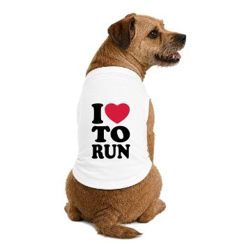I love to run - Ich liebe es zu laufen - Premium Organic Hunde-T-Shirt - Weiß - Hinten