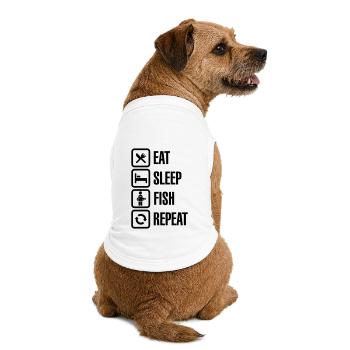 Eat - sleep - fish - repeat - Premium Organic Hunde-T-Shirt - Weiß - Hinten
