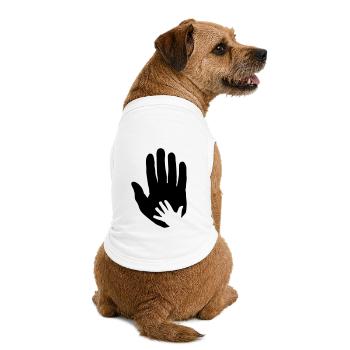Baby, child hand in adult parent hand. - Premium Organic Dog T-Shirt - white - Back