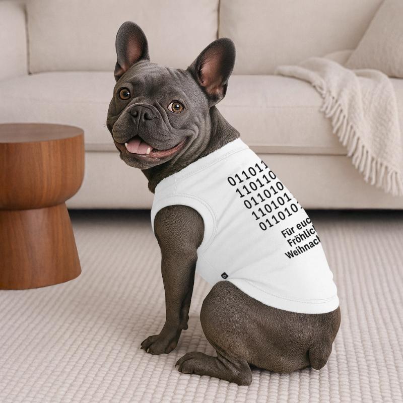 Christmas Code Binary Pattern Premium Organic Dog T-Shirt