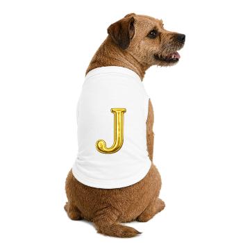 Goldenes J-Buchstabe - Premium Organic Hunde-T-Shirt - Weiß - Hinten