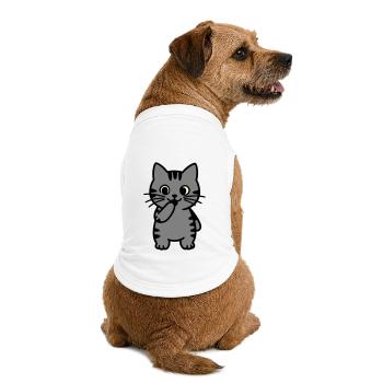 tiger-cat-stands-tri-color - Premium Organic Dog T-Shirt - white - Back