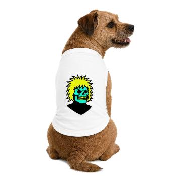Skullman with a cool hairstyle - Premium Organic Dog T-Shirt - white - Back