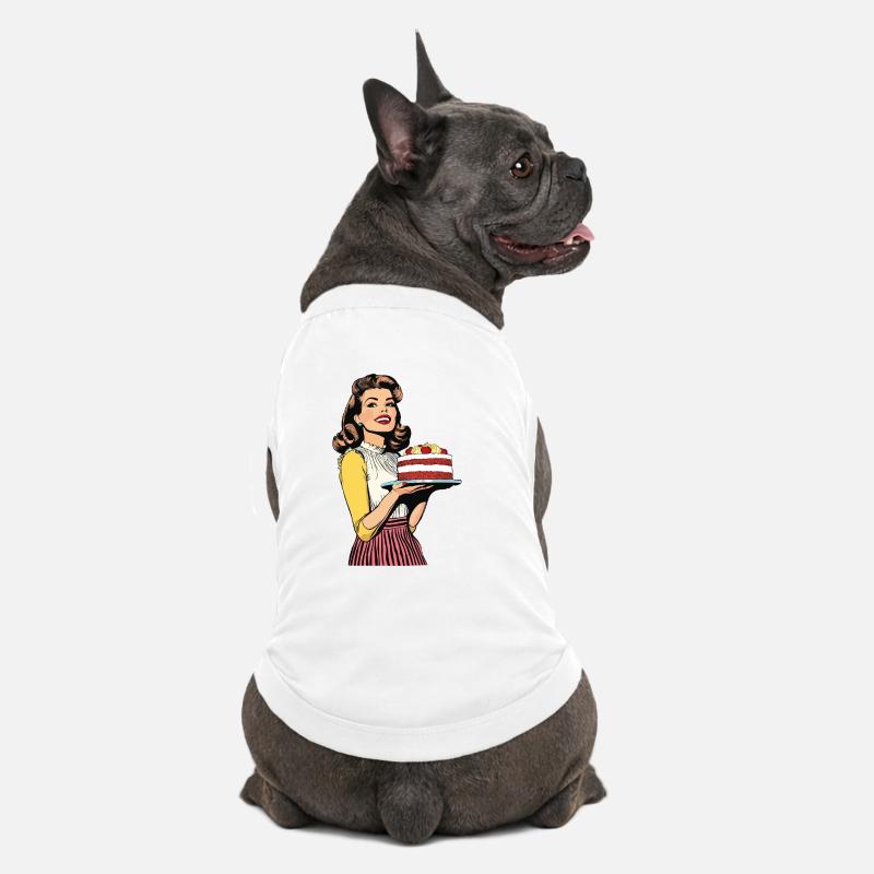 Cuisson Gâteau Cuisson Reine Cuisson Fée Boulanger Pop Art - T-shirt bio premium pour chien - blanc