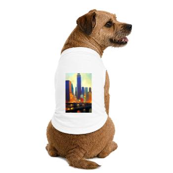 New York City Skyline - Premium Organic Hunde-T-Shirt - Weiß - Hinten