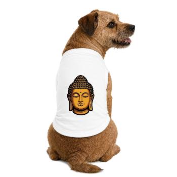 Goldener Buddha Meditation Aura - Premium Organic Hunde-T-Shirt - Weiß - Hinten