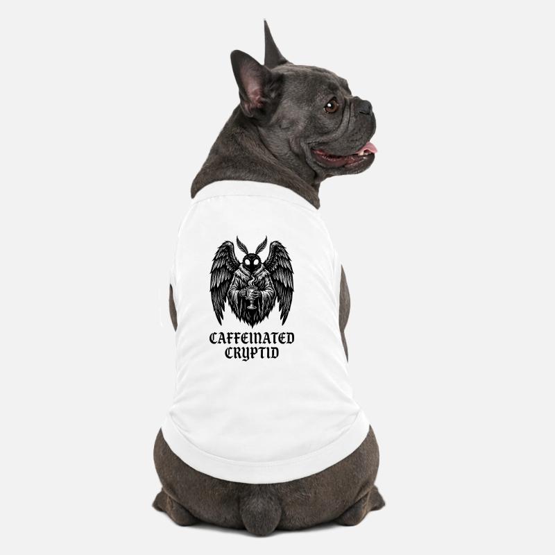 Caffè Cryptid Mothman con Caffeina - T-shirt premium per cani bio - bianco