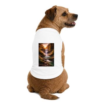 Cascade sous le soleil du soir - T-shirt bio premium pour chien - blanc - Dos