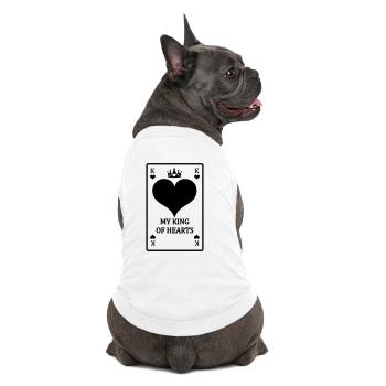Spielkarte Mein Herz König mit Text - Premium Organic Hunde-T-Shirt - Weiß - Hinten