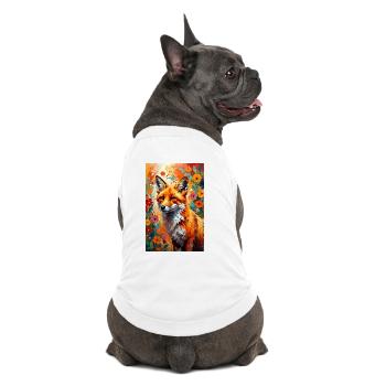 Fuchs Blumen abstrakt Fuchsliebhaber Geschenk  - Premium Organic Hunde-T-Shirt - Weiß - Hinten