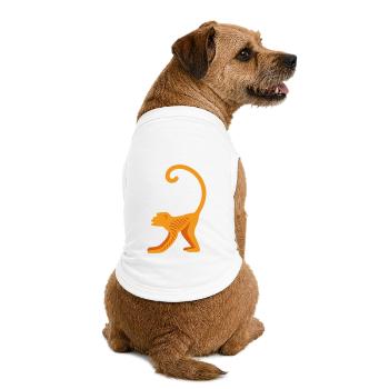 Orangutan line logo - Premium Organic Dog T-Shirt - white - Back