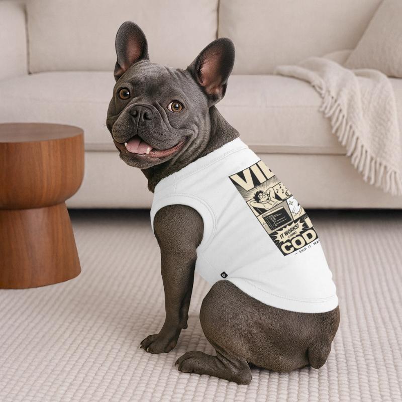 Vibe Coder Programmeur Humour T-shirt bio premium pour chien