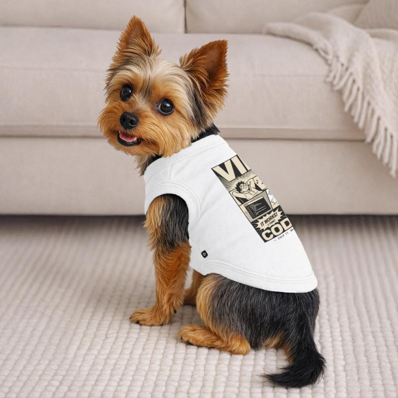 Vibe Coder Programmeur Humour T-shirt bio premium pour chien