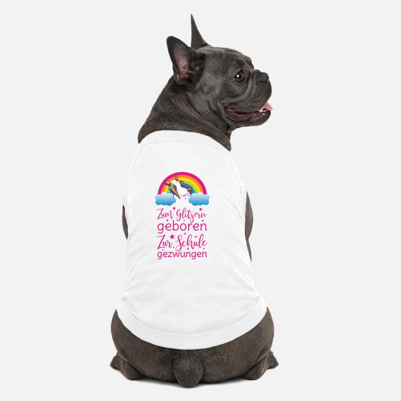 Licorne née à Sparkle forcée d’aller à l’école - T-shirt bio premium pour chien - blanc