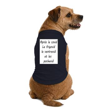 Après le covid - T-shirt bio premium pour chien - bleu marine - Dos