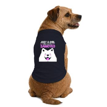 Samojede Hund Samoyed - Premium Organic Hunde-T-Shirt - Navy - Hinten