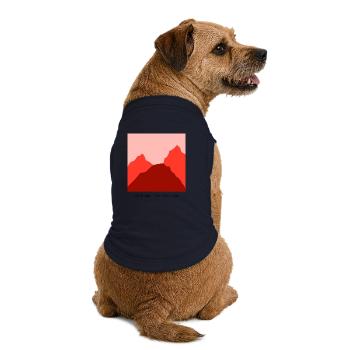 Rote Berglandschaft im Sonnenuntergang - Premium Organic Hunde-T-Shirt - Navy - Hinten