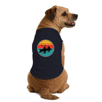 Sunset Kayak Duo Circle - T-shirt bio premium pour chien - bleu marine - Dos