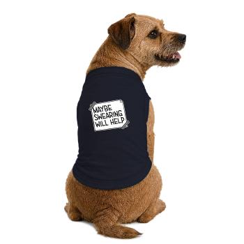 Maybe Swearing Will Help Sarkastisch Spruch Grafik - Premium Organic Hunde-T-Shirt - Navy - Hinten