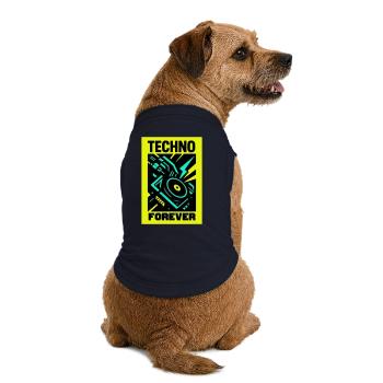 Techno Forever - Premium Organic Hunde-T-Shirt - Navy - Hinten