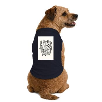 Renard en couronne florale - T-shirt bio premium pour chien - bleu marine - Dos