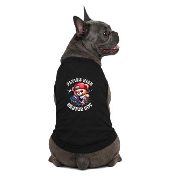 Skater teddy bear on skateboard - Premium Organic Dog T-Shirt - black - Back