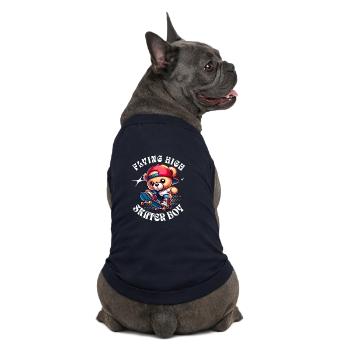 Skater teddy bear on skateboard - Premium Organic Dog T-Shirt - navy - Back