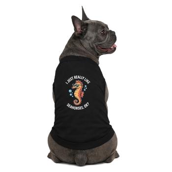 Hippocampe qui dit un drôle d’hippocampe Cadeau - T-shirt bio premium pour chien - noir - Dos