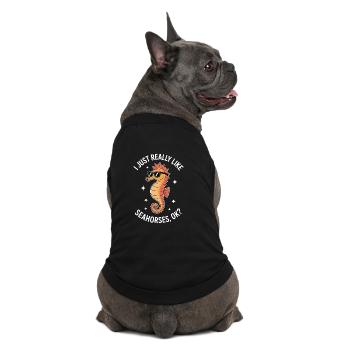 Hippocampe qui dit un drôle d’hippocampe Cadeau - T-shirt bio premium pour chien - noir - Dos