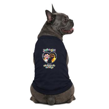 Just a Girl: Liebe zu Katzen und Hunden - Premium Organic Hunde-T-Shirt - Navy - Hinten