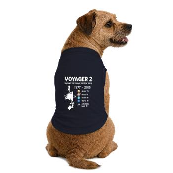 Le vaisseau spatial Voyager 2 quitte la tournée du système solaire - T-shirt bio premium pour chien - bleu marine - Dos
