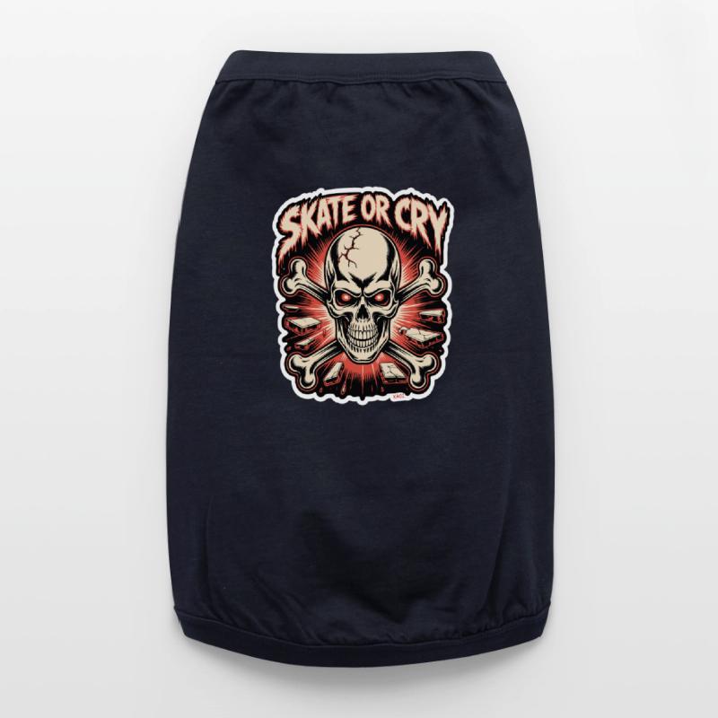Skate- oder Cry-Skull-Tee-Design Premium Organic Hunde-T-Shirt
